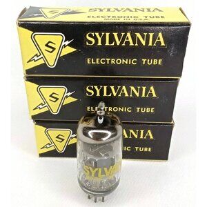 WWII Era Electronic Tube With Box Set Of 3 Sylvania Model 5BW8 NOS NIB 1940s